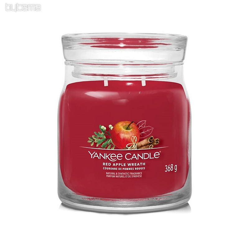 svíčka YC vůně RED APPLE WREATH SKLO STŘEDNÍ 2 knoty