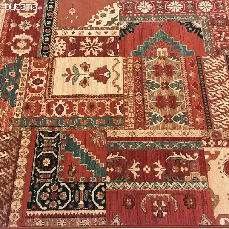 Luxusní vlněné koberce ROYAL PATCHWORK multi red